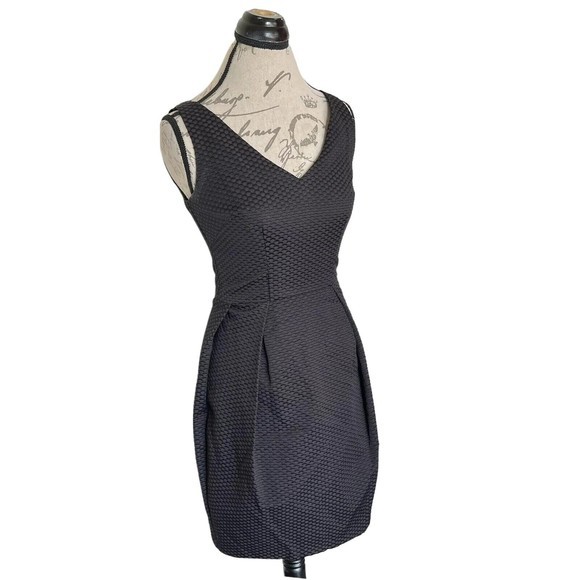 Ivy+ blu Womens Dress Size 2 Sleeveless Pleated Black Textured Holiday Night Out - Picture 2 of 12